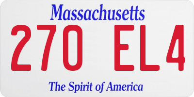 MA license plate 270EL4