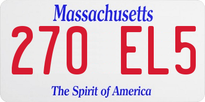 MA license plate 270EL5