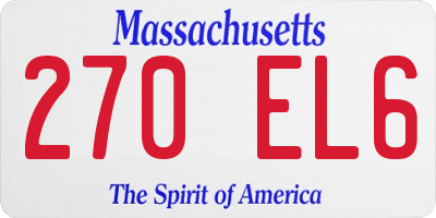MA license plate 270EL6