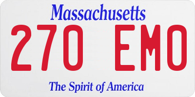 MA license plate 270EM0