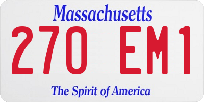 MA license plate 270EM1