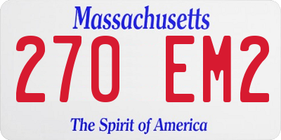 MA license plate 270EM2
