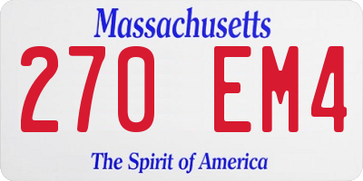 MA license plate 270EM4