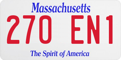MA license plate 270EN1