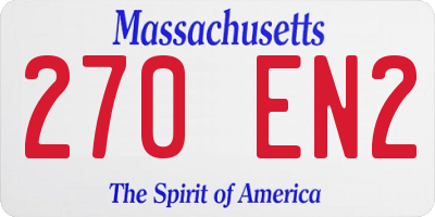MA license plate 270EN2