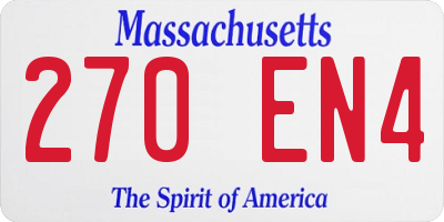 MA license plate 270EN4