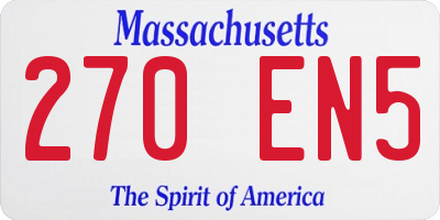 MA license plate 270EN5
