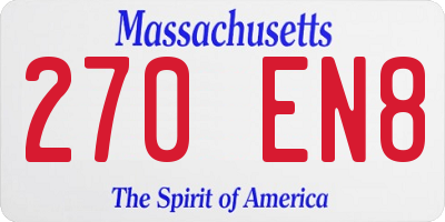 MA license plate 270EN8