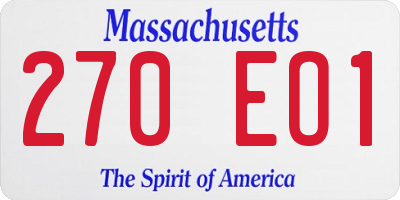 MA license plate 270EO1