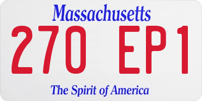 MA license plate 270EP1
