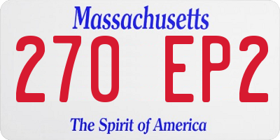 MA license plate 270EP2