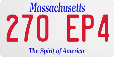 MA license plate 270EP4