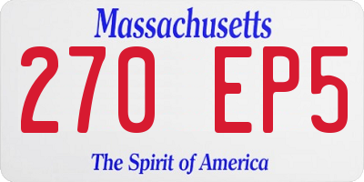 MA license plate 270EP5