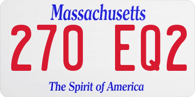 MA license plate 270EQ2