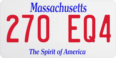 MA license plate 270EQ4