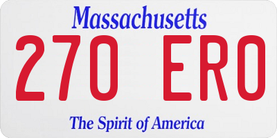 MA license plate 270ER0