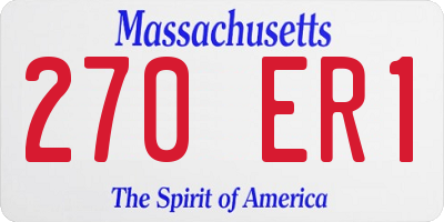 MA license plate 270ER1