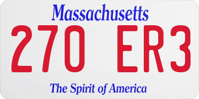 MA license plate 270ER3