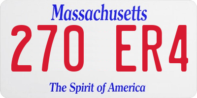 MA license plate 270ER4