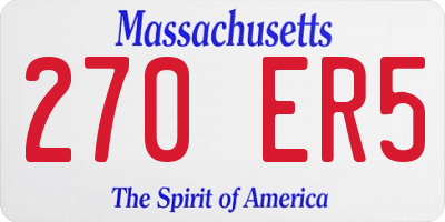 MA license plate 270ER5