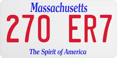 MA license plate 270ER7