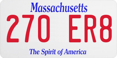 MA license plate 270ER8