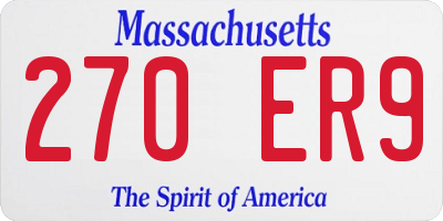 MA license plate 270ER9
