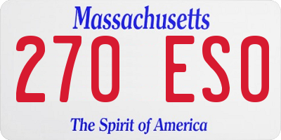 MA license plate 270ES0