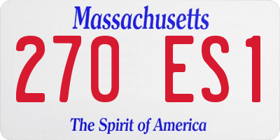 MA license plate 270ES1
