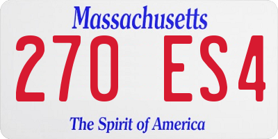 MA license plate 270ES4
