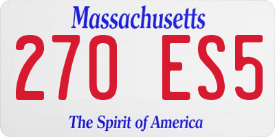 MA license plate 270ES5