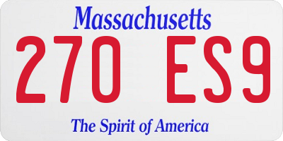 MA license plate 270ES9