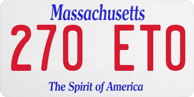 MA license plate 270ET0