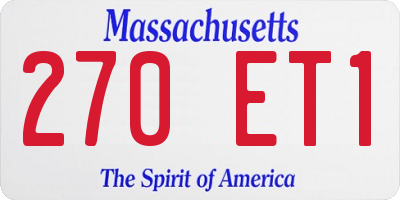 MA license plate 270ET1