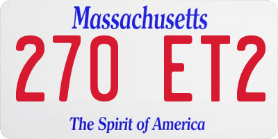 MA license plate 270ET2