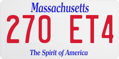MA license plate 270ET4