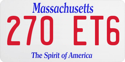 MA license plate 270ET6