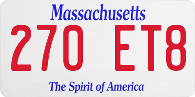 MA license plate 270ET8