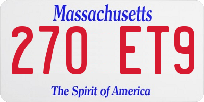 MA license plate 270ET9
