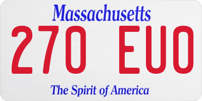 MA license plate 270EU0