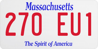 MA license plate 270EU1