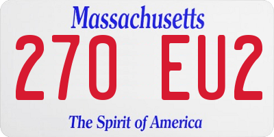 MA license plate 270EU2