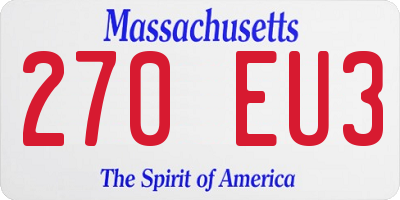 MA license plate 270EU3