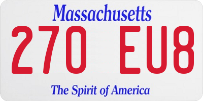 MA license plate 270EU8