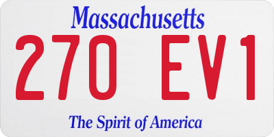 MA license plate 270EV1