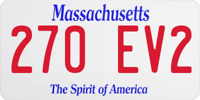 MA license plate 270EV2