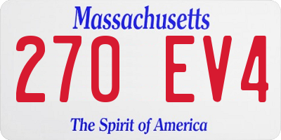 MA license plate 270EV4