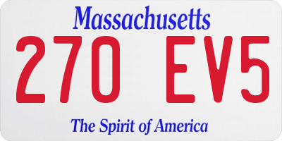 MA license plate 270EV5