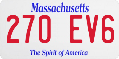 MA license plate 270EV6