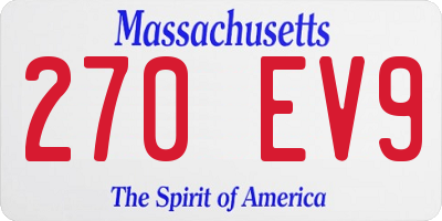 MA license plate 270EV9